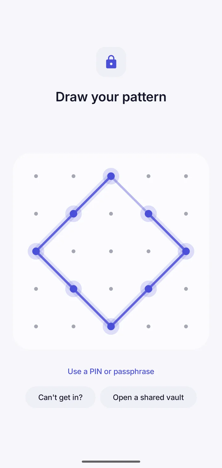 Drawing a pattern to open a vault