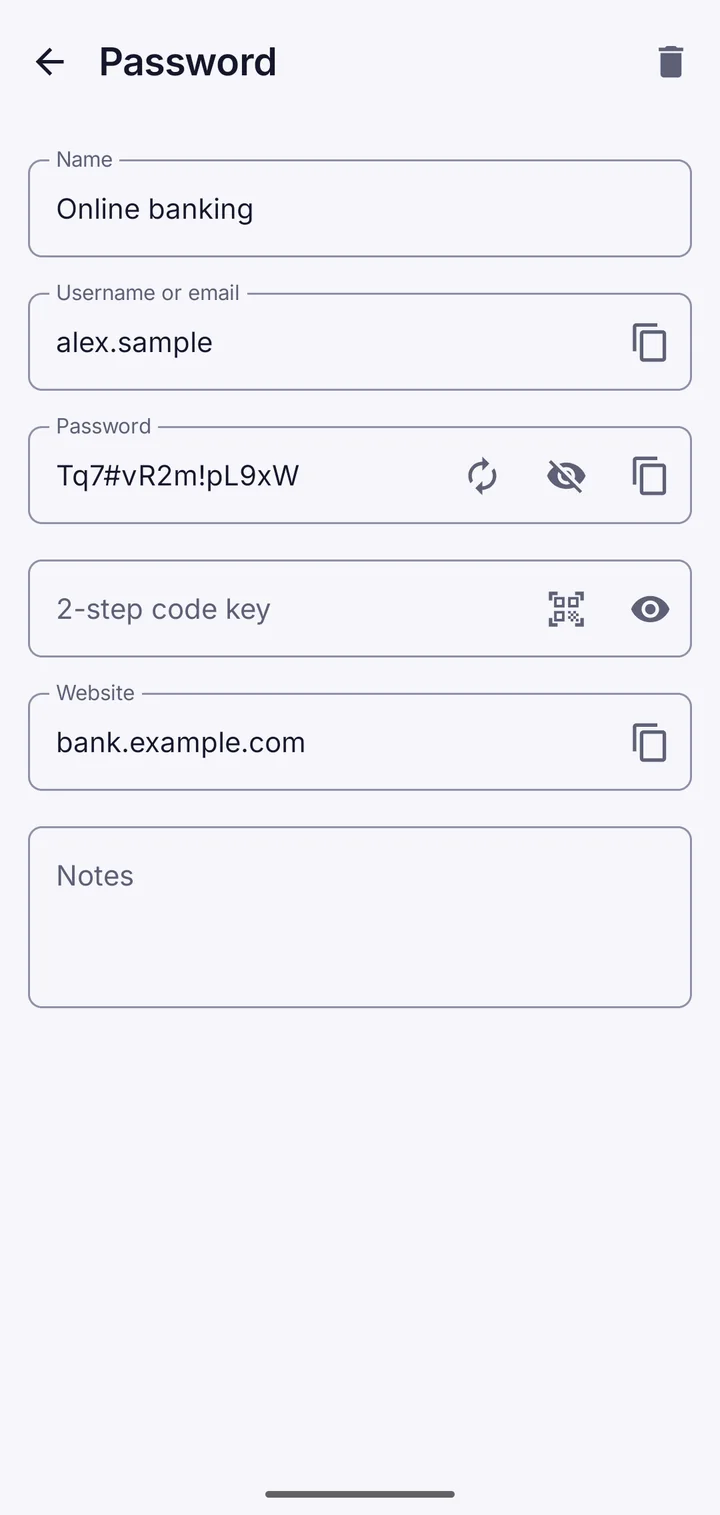 Vault This showing passwords